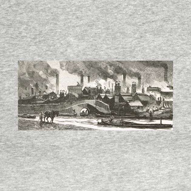 The Black Country, 19th century view of Oldbury, West Midlands, industrial revolution by artfromthepast